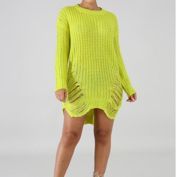 Dresses & Skirts - NEW  DISTRESSED SWEATER DRESS